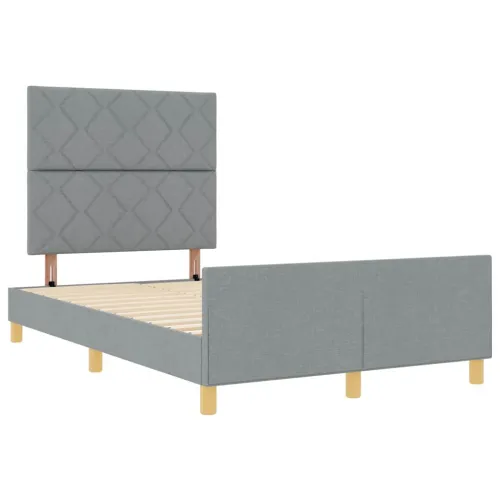 Okvir za krevet Svjetlosiva 120 x 190 cm tkanina - Svjetlosiva 120 x 190 cm Dizajn s rombovima Cijena