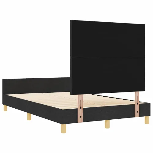 Okvir za krevet s uzglavljem Crna 120 x 190 cm tkanina - Crna 120 x 190 cm Dizajn s rombovima Cijena