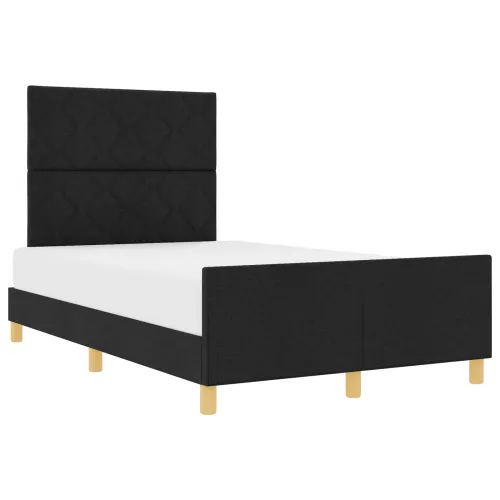 Okvir za krevet s uzglavljem Crna 120 x 190 cm tkanina - Crna 120 x 190 cm Dizajn s rombovima Cijena
