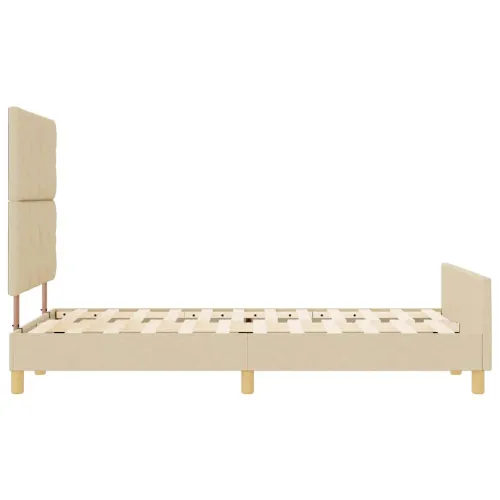 Okvir za krevet s uzglavljem Krema 120 x 200 cm tkanina - Krema 120 x 200 cm Dizajn s rombovima Cijena