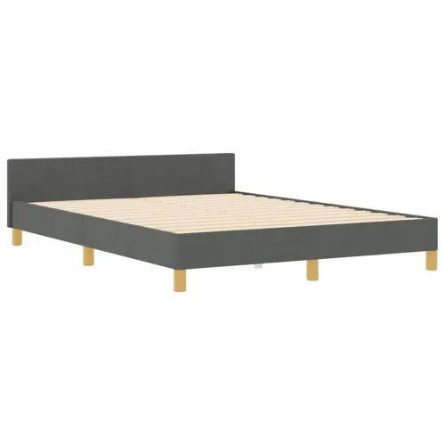 Okvir za krevet Tamno siva 160 x 200 cm tkanina - Tamno siva 160 x 200 cm Dizajn s rombovima Cijena