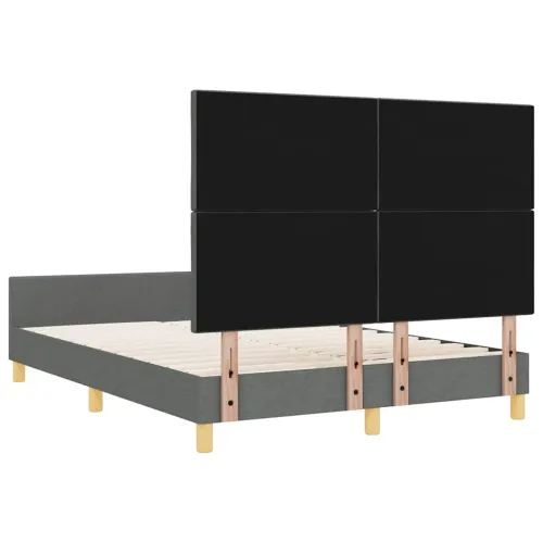 Okvir za krevet Tamno siva 160 x 200 cm tkanina - Tamno siva 160 x 200 cm Dizajn s rombovima Cijena