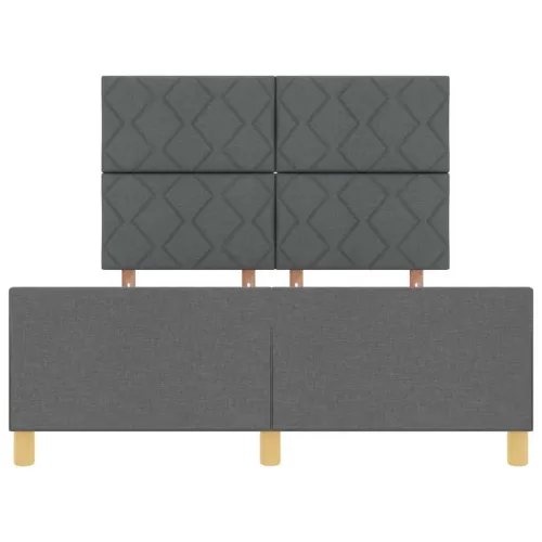 Okvir za krevet Tamno siva 160 x 200 cm tkanina - Tamno siva 160 x 200 cm Dizajn s rombovima Cijena