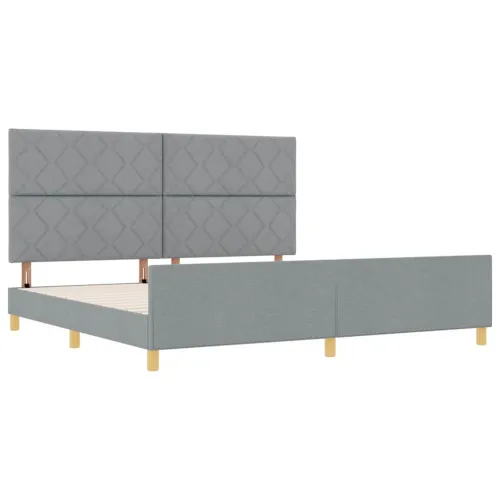 Okvir za krevet Svjetlosiva 200 x 200 cm tkanina - Svjetlosiva 200 x 200 cm Dizajn s rombovima Cijena