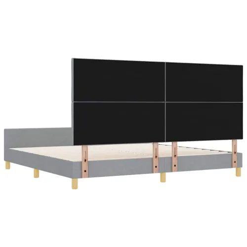 Okvir za krevet Svjetlosiva 200 x 200 cm tkanina - Svjetlosiva 200 x 200 cm Dizajn s rombovima Cijena