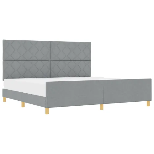 Okvir za krevet Svjetlosiva 200 x 200 cm tkanina - Svjetlosiva 200 x 200 cm Dizajn s rombovima Cijena