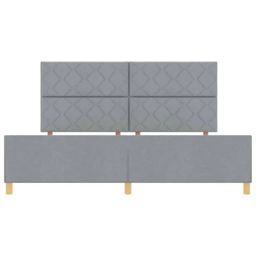 Okvir za krevet Svjetlosiva 200 x 200 cm tkanina - Svjetlosiva 200 x 200 cm Dizajn s rombovima Cijena