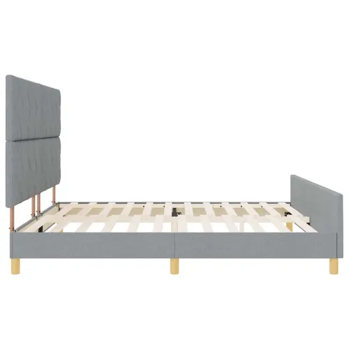 Okvir za krevet Svjetlosiva 200 x 200 cm tkanina - Svjetlosiva 200 x 200 cm Dizajn s rombovima Cijena