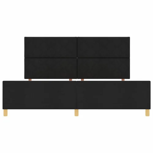 Okvir za krevet s uzglavljem Crna 200 x 200 cm tkanina - Crna 200 x 200 cm Dizajn s rombovima Cijena