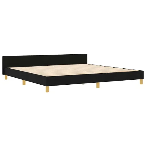 Okvir za krevet s uzglavljem Crna 200 x 200 cm tkanina - Crna 200 x 200 cm Dizajn s rombovima Cijena
