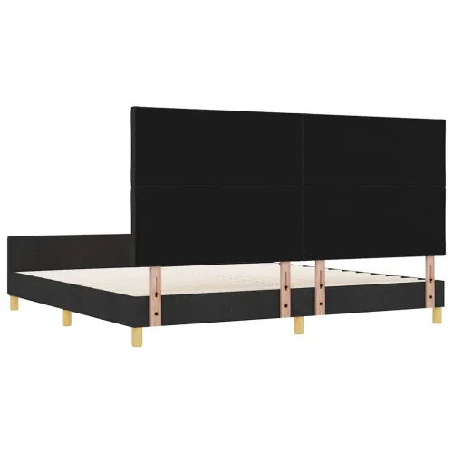 Okvir za krevet s uzglavljem Crna 200 x 200 cm tkanina - Crna 200 x 200 cm Dizajn s rombovima Cijena