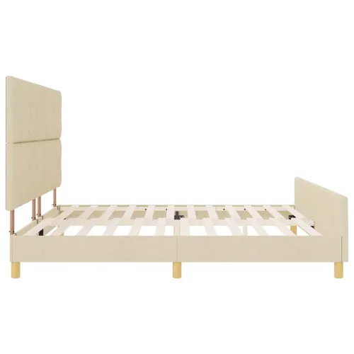 Okvir za krevet s uzglavljem Krema 200 x 200 cm tkanina - Krema 200 x 200 cm Dizajn s rombovima Cijena