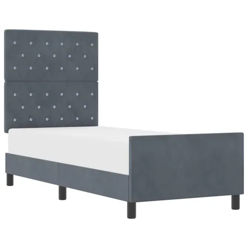 Box spring krevet Tamno siva 80 x 200 cm Baršun - Tamno siva 80 x 200 cm Kristal s dugmadima Cijena