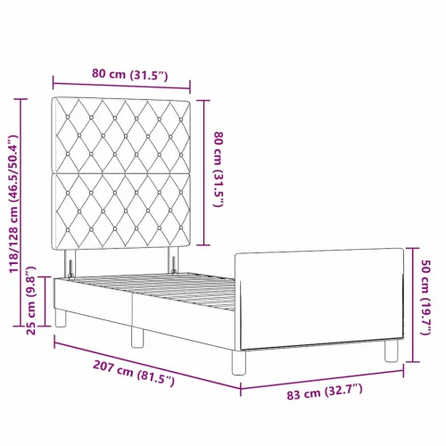 Box spring krevet Tamno siva 80 x 200 cm Baršun - Tamno siva 80 x 200 cm Kristal s dugmadima Cijena
