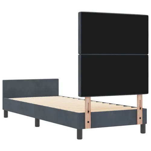 Box spring krevet Tamno siva 80 x 200 cm Baršun - Tamno siva 80 x 200 cm Kristal s dugmadima Cijena
