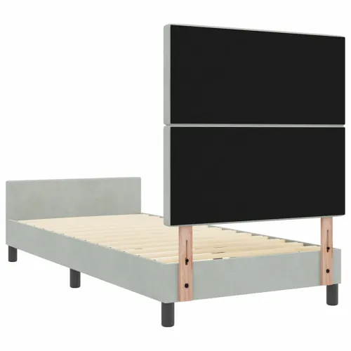 Box spring krevet Svjetlosiva 100 x 200 cm Baršun - Svjetlosiva 100 x 200 cm Kristal s dugmadima Cijena