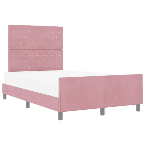 Box spring krevet Ružičasta 120 x 200 cm Baršun - Ružičasta 120 x 200 cm Kristal s dugmadima Cijena
