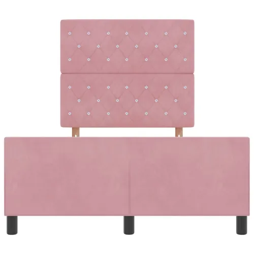 Box spring krevet Ružičasta 120 x 200 cm Baršun - Ružičasta 120 x 200 cm Kristal s dugmadima Cijena