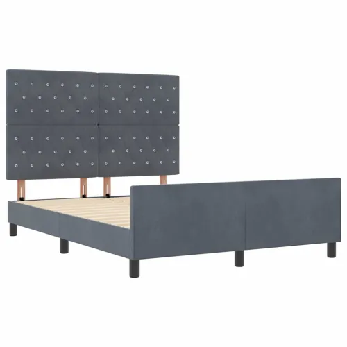 Box spring krevet Tamno siva 140 x 200 cm Baršun - Tamno siva 140 x 200 cm Kristal s dugmadima Cijena