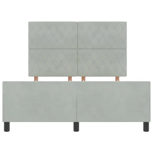 Box spring krevet Svjetlosiva 160 x 200 cm Baršun - Svjetlosiva 160 x 200 cm Kristal s dugmadima Cijena