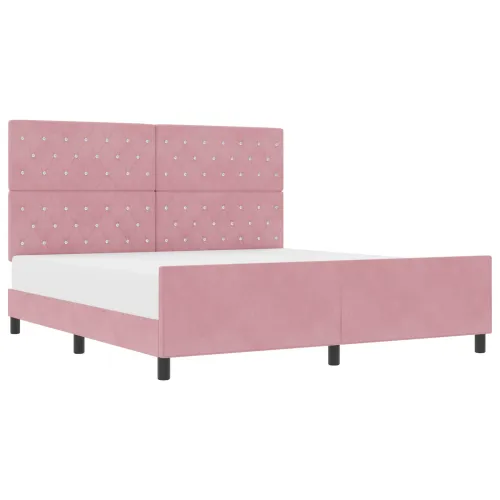 Box spring krevet Ružičasta 180 x 200 cm Baršun - Ružičasta 180 x 200 cm Kristal s dugmadima Cijena