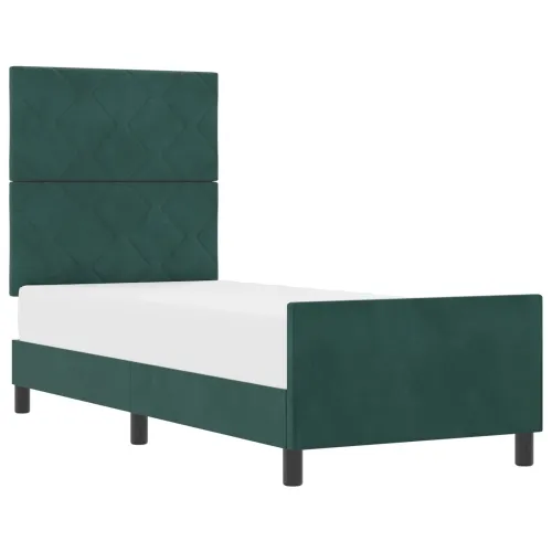Box spring krevet Tamnozelena 80 x 200 cm Baršun - Tamnozelena 80 x 200 cm Dizajn s rombovima Cijena