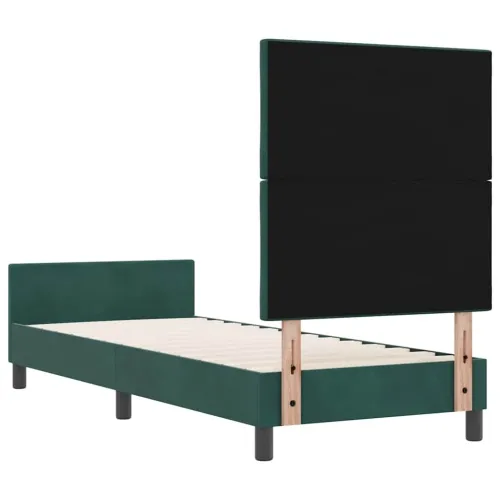 Box spring krevet Tamnozelena 80 x 200 cm Baršun - Tamnozelena 80 x 200 cm Dizajn s rombovima Cijena