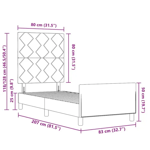 Box spring krevet Ružičasta 80 x 200 cm Baršun - Ružičasta 80 x 200 cm Dizajn s rombovima Cijena