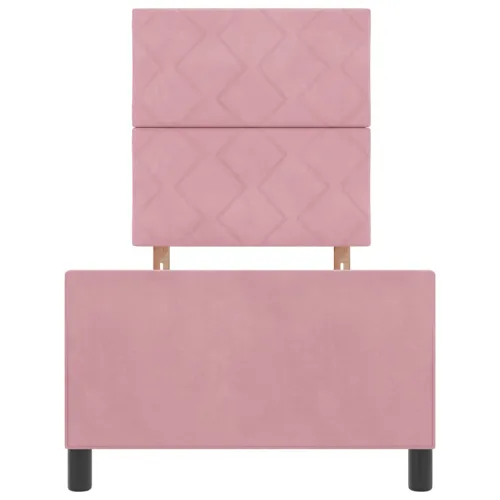 Box spring krevet Ružičasta 80 x 200 cm Baršun - Ružičasta 80 x 200 cm Dizajn s rombovima Cijena