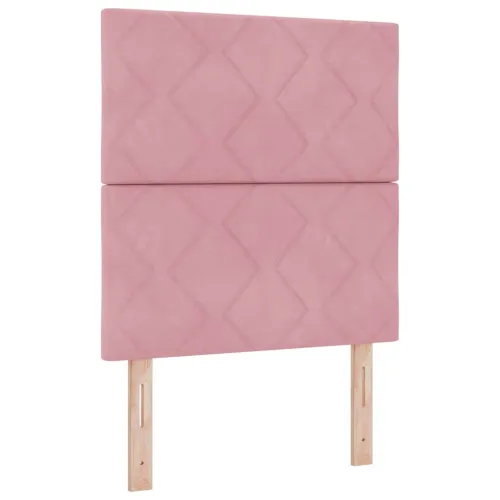 Box spring krevet Ružičasta 80 x 200 cm Baršun - Ružičasta 80 x 200 cm Dizajn s rombovima Cijena