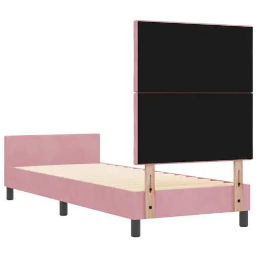 Box spring krevet Ružičasta 80 x 200 cm Baršun - Ružičasta 80 x 200 cm Dizajn s rombovima Cijena
