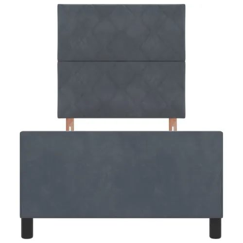 Box spring krevet Tamno siva 90 x 190 cm Baršun - Tamno siva 90 x 190 cm Dizajn s rombovima Cijena