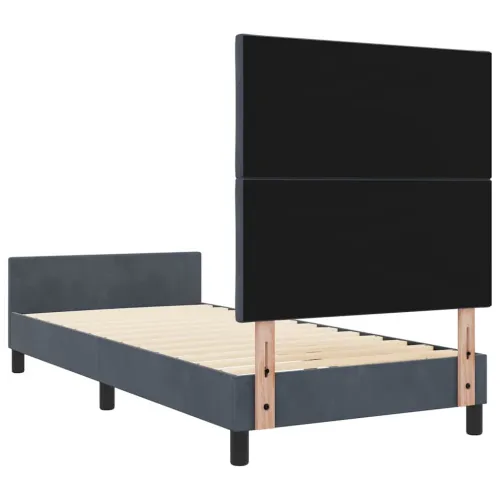 Box spring krevet Tamno siva 90 x 200 cm Baršun - Tamno siva 90 x 200 cm Dizajn s rombovima Cijena