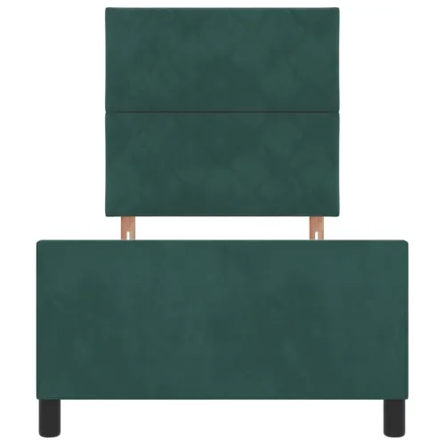 Box spring krevet Tamnozelena 90 x 200 cm Baršun - Tamnozelena 90 x 200 cm Dizajn s rombovima Cijena