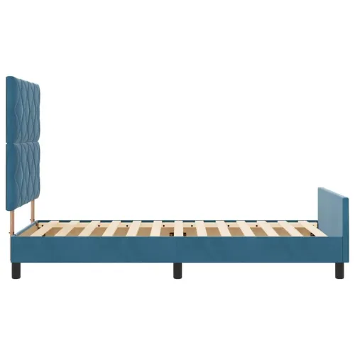 Box spring krevet Tamno plava 90 x 200 cm Baršun - Tamno plava 90 x 200 cm Dizajn s rombovima Cijena