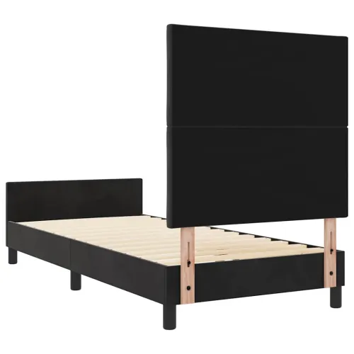 Box spring krevet s uzglavljem Crna 100 x 200 cm Baršun - Crna 100 x 200 cm Dizajn s rombovima Cijena