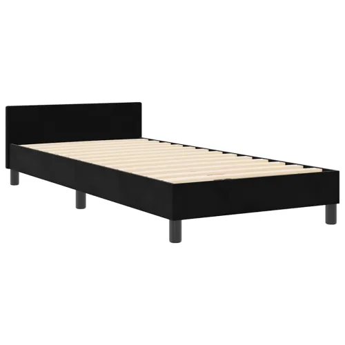 Box spring krevet s uzglavljem Crna 100 x 200 cm Baršun - Crna 100 x 200 cm Dizajn s rombovima Cijena