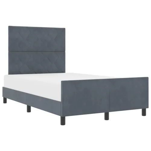 Box spring krevet Tamno siva 120 x 190 cm Baršun - Tamno siva 120 x 190 cm Dizajn s rombovima Cijena