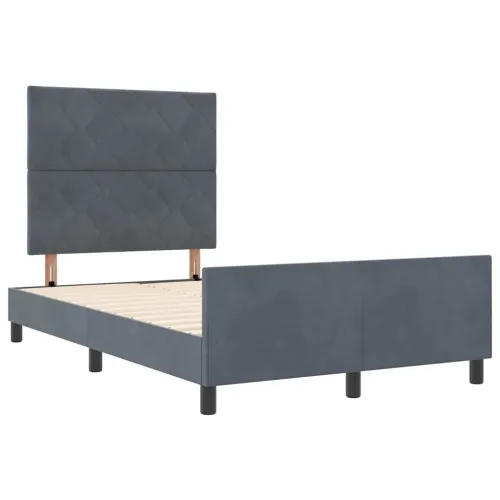 Box spring krevet Tamno siva 120 x 190 cm Baršun - Tamno siva 120 x 190 cm Dizajn s rombovima Cijena