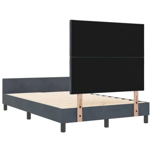 Box spring krevet Tamno siva 120 x 190 cm Baršun - Tamno siva 120 x 190 cm Dizajn s rombovima Cijena