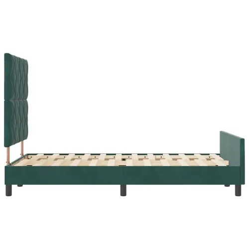 Box spring krevet Tamnozelena 120 x 190 cm Baršun - Tamnozelena 120 x 190 cm Dizajn s rombovima Cijena