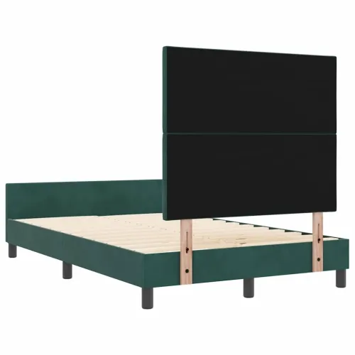 Box spring krevet Tamnozelena 120 x 190 cm Baršun - Tamnozelena 120 x 190 cm Dizajn s rombovima Cijena