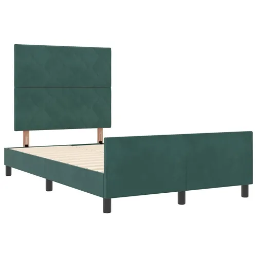 Box spring krevet Tamnozelena 120 x 190 cm Baršun - Tamnozelena 120 x 190 cm Dizajn s rombovima Cijena