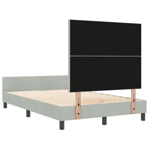 Box spring krevet Svjetlosiva 120 x 200 cm Baršun - Svjetlosiva 120 x 200 cm Dizajn s rombovima Cijena