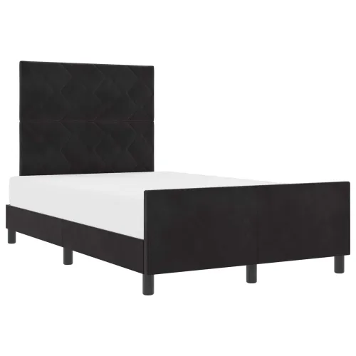 Box spring krevet s uzglavljem Crna 120 x 200 cm Baršun - Crna 120 x 200 cm Dizajn s rombovima Cijena
