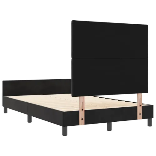 Box spring krevet s uzglavljem Crna 120 x 200 cm Baršun - Crna 120 x 200 cm Dizajn s rombovima Cijena