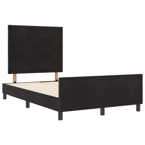 Box spring krevet s uzglavljem Crna 120 x 200 cm Baršun - Crna 120 x 200 cm Dizajn s rombovima Cijena