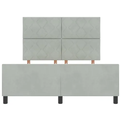Box spring krevet Svjetlosiva 140 x 190 cm Baršun - Svjetlosiva 140 x 190 cm Dizajn s rombovima Cijena
