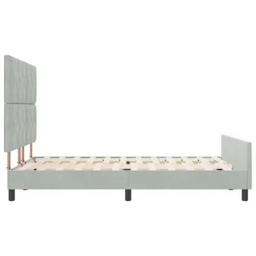 Box spring krevet Svjetlosiva 140 x 190 cm Baršun - Svjetlosiva 140 x 190 cm Dizajn s rombovima Cijena
