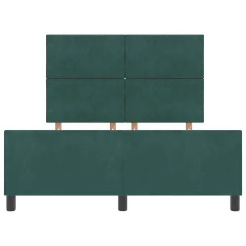 Box spring krevet Tamnozelena 140 x 190 cm Baršun - Tamnozelena 140 x 190 cm Dizajn s rombovima Cijena